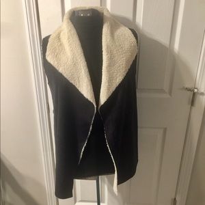 Madison & Lola  faux shearling shawl collar Vest.